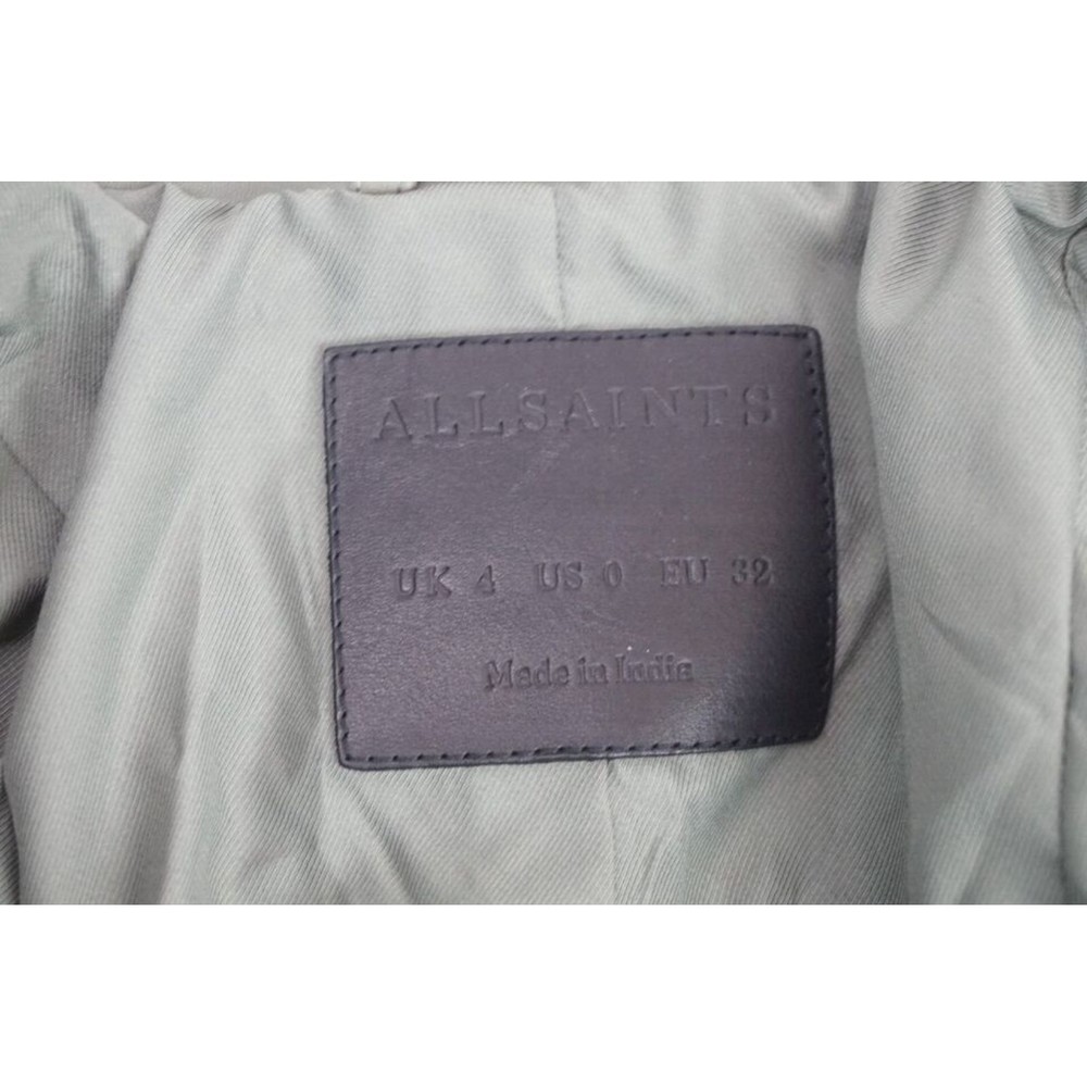 Allsaints Balfern Sage Balfern Leather Biker Jacket Women's Size 0 US - Picture 4 of 5